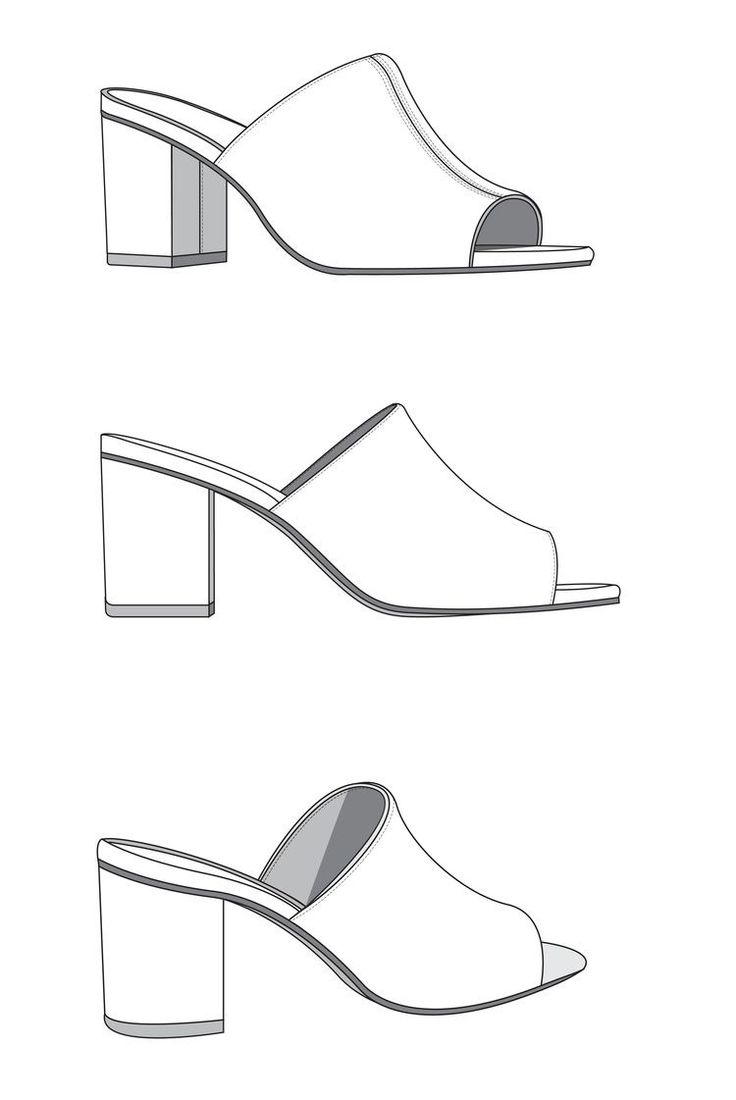 three different types of shoes with high heels and low heels on the bottom, one in white