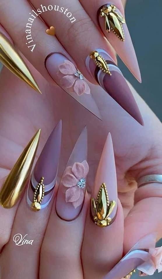 Fall Manicures, Nails Grunge, Autumn Nail, Nails Design With Rhinestones, Grunge Nails, Stiletto Nails Designs, Makijaż Smokey Eye, Bling Acrylic Nails, Uñas Acrilicas