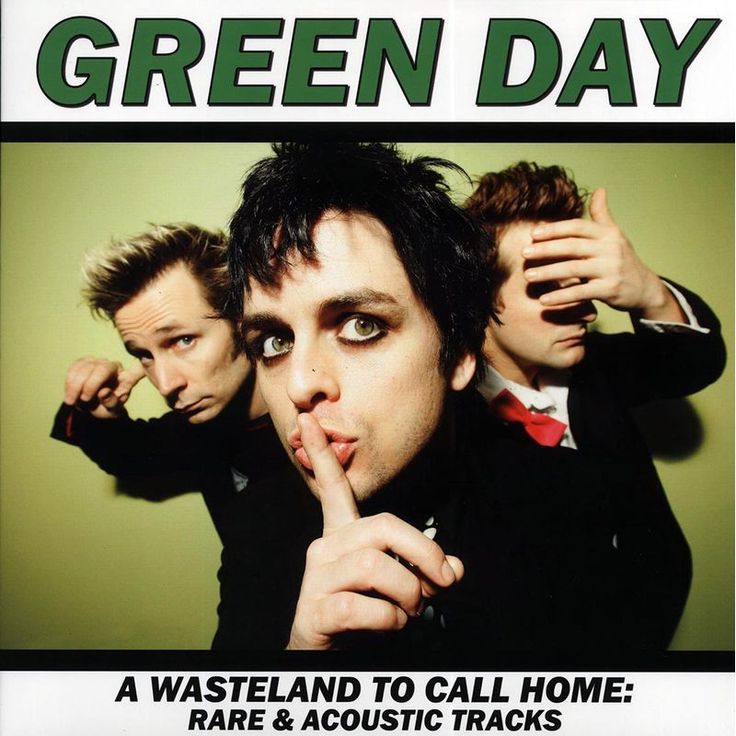 an advertisement for green day with three men in suits and ties holding their finger to their mouth