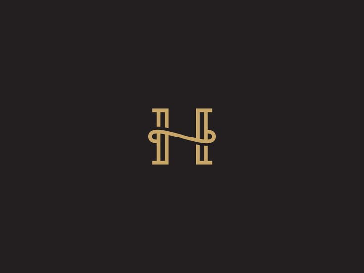 the letter h is made up of two letters, one in gold and the other in black