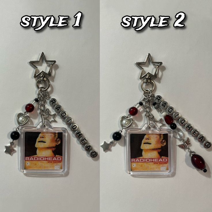 two pictures of the same pair of earrings