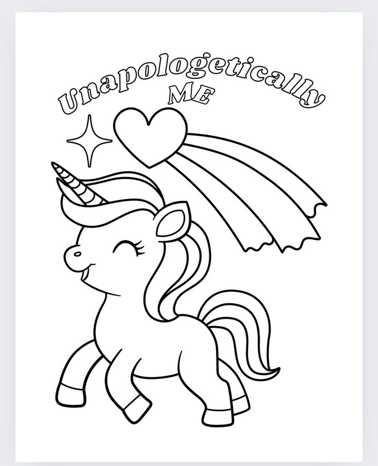 a coloring page with an image of a unicorn and the words, inappropriately me