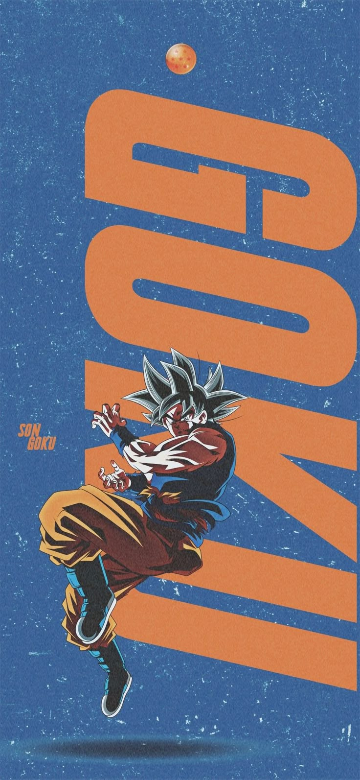 the dragon is flying through the air in front of an orange and blue background with words