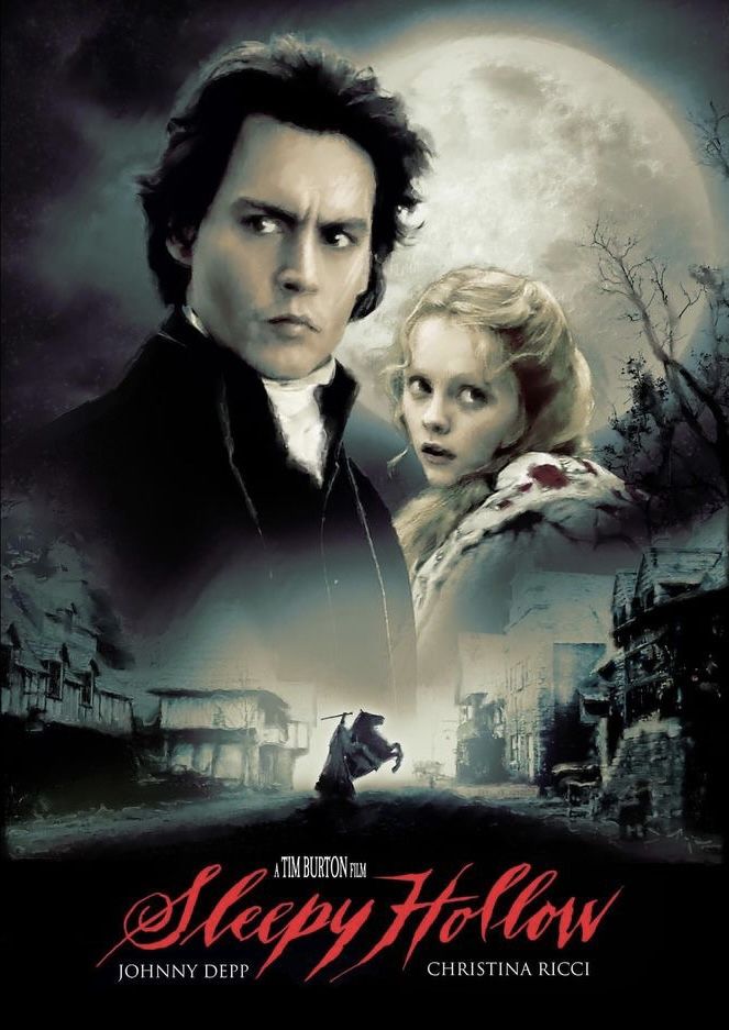 the poster for sleepy hollow starring actors from left johnny depp, chary d'arc