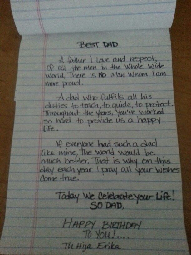 a piece of paper with writing on it that says, best dad and i am sorry to you