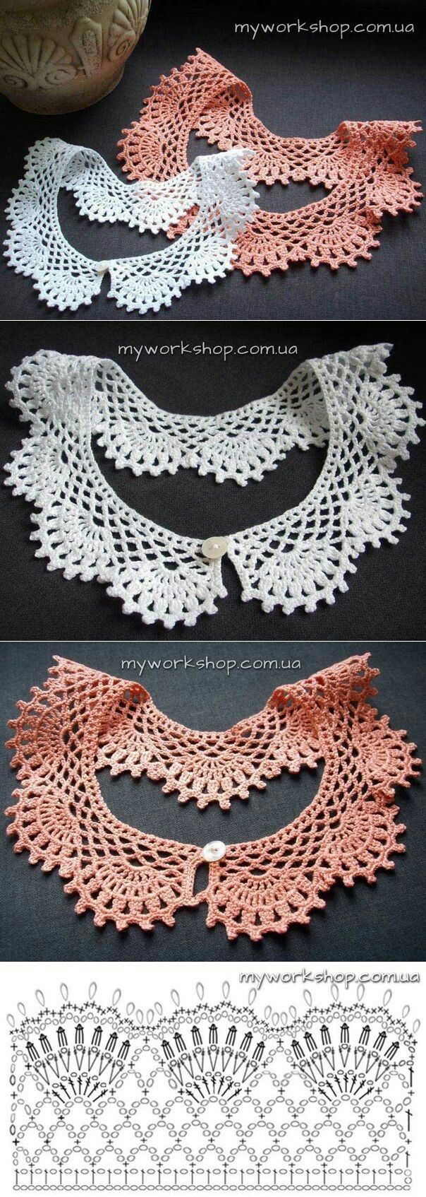 crochet patterns for necklaces and bracelets, including an intricate lace design