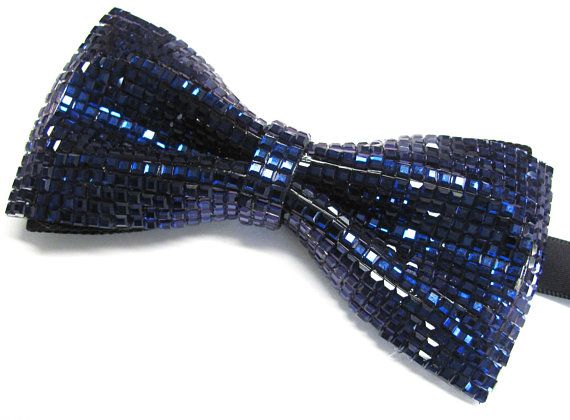 Mens Crystal Bow Tie Beaded Crystal Sapphire Blue Navy Royal Blue Adjustable Pre Tied Bow Tie Adjustable Blue Standard Bow Tie, Adjustable Blue Standard Tie Bow, Blue Adjustable Standard Tie Bow, Adjustable Blue Bow With Bow Tie Back, Adjustable Blue Satin Bow, Adjustable Blue Bow Ties, Blue Adjustable Bow With Ties, Adjustable Blue Bow With Ties, Adjustable Blue Bow With Ribbon