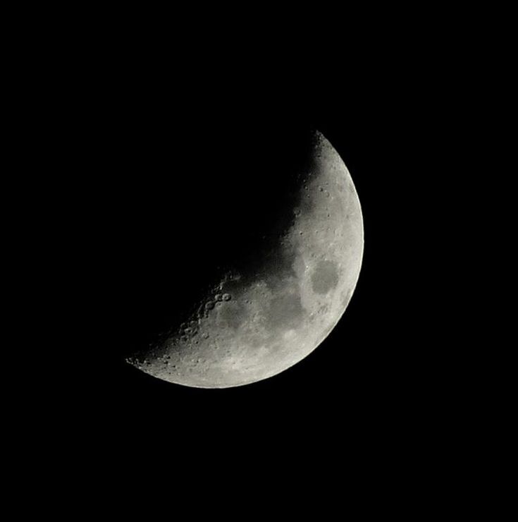 the moon is in the dark sky with no clouds