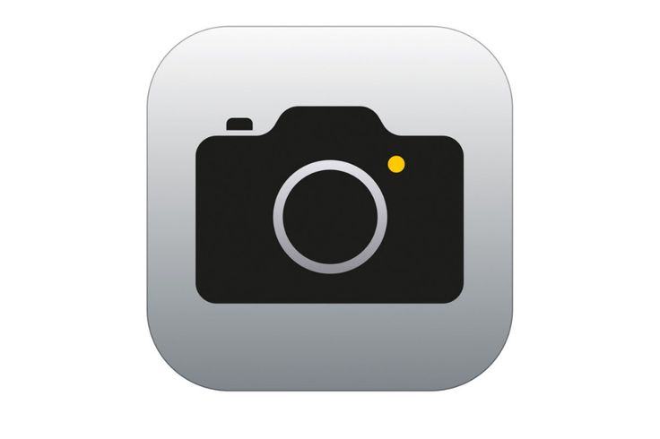 an app icon with a camera in the center and yellow light on it's side