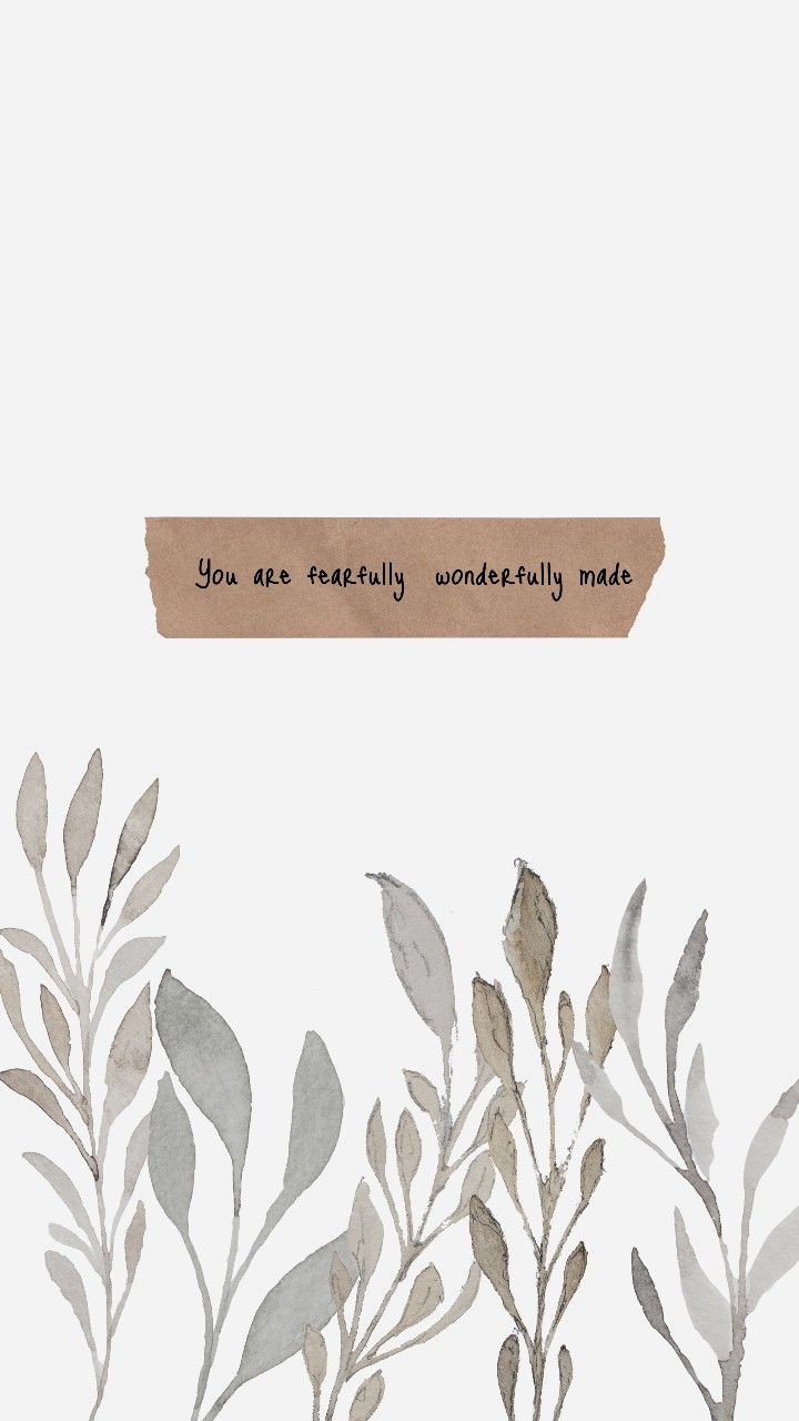 a card with some leaves on it and the words you are exactly wonderfully made