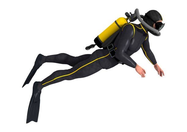 a man in a diving suit is floating