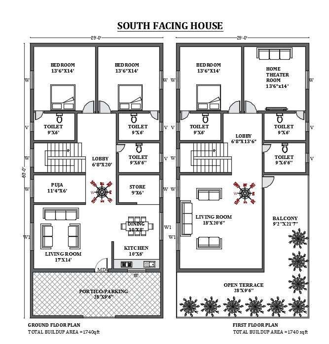 the south facing house floor plan