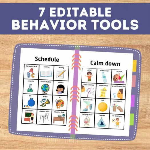 the 7 printable behavior tools for kids to use on their own school day activities