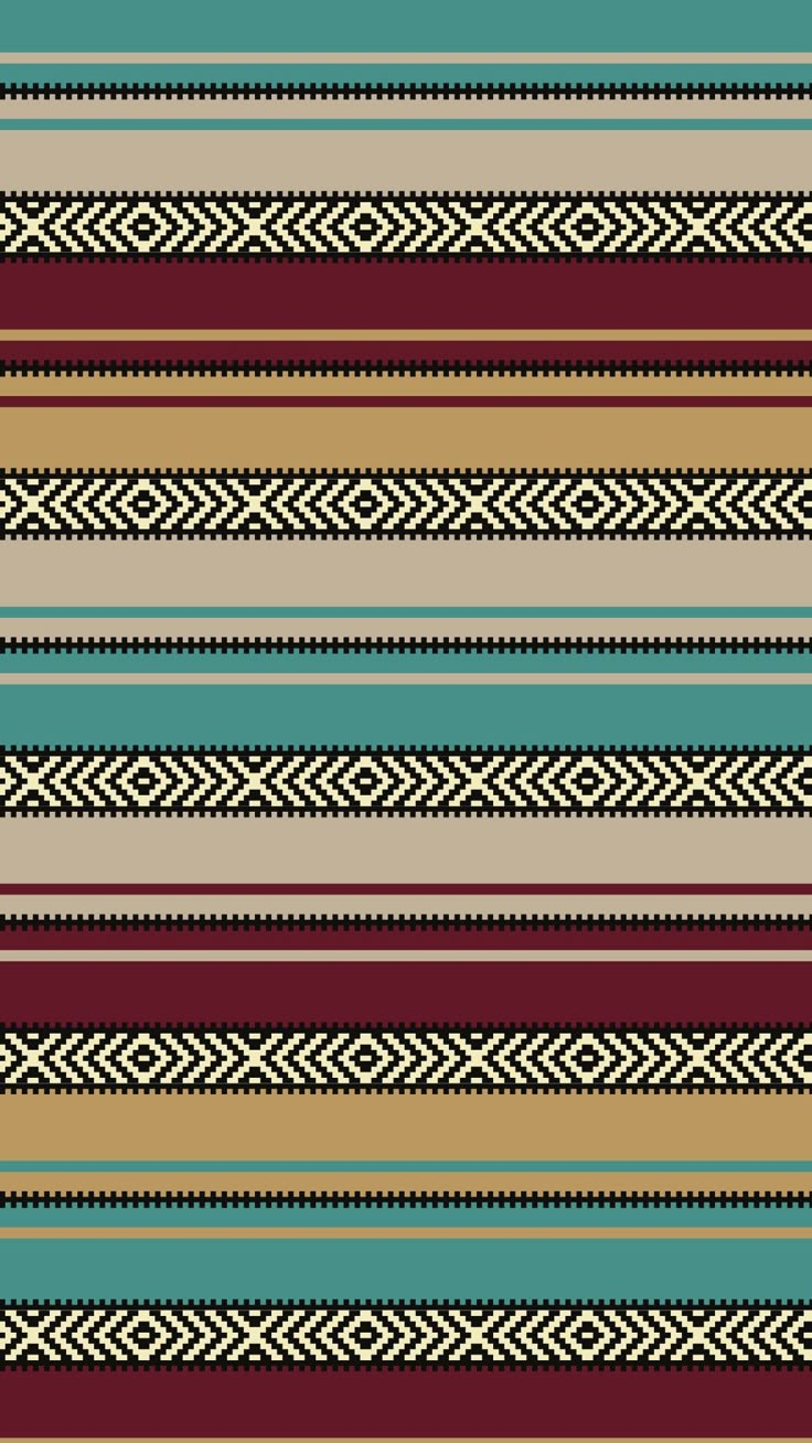 a striped pattern with different colors and patterns on the bottom, in brown, blue, green