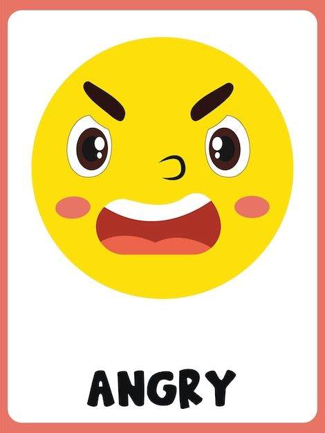 an angry smiley face with the words angry on it