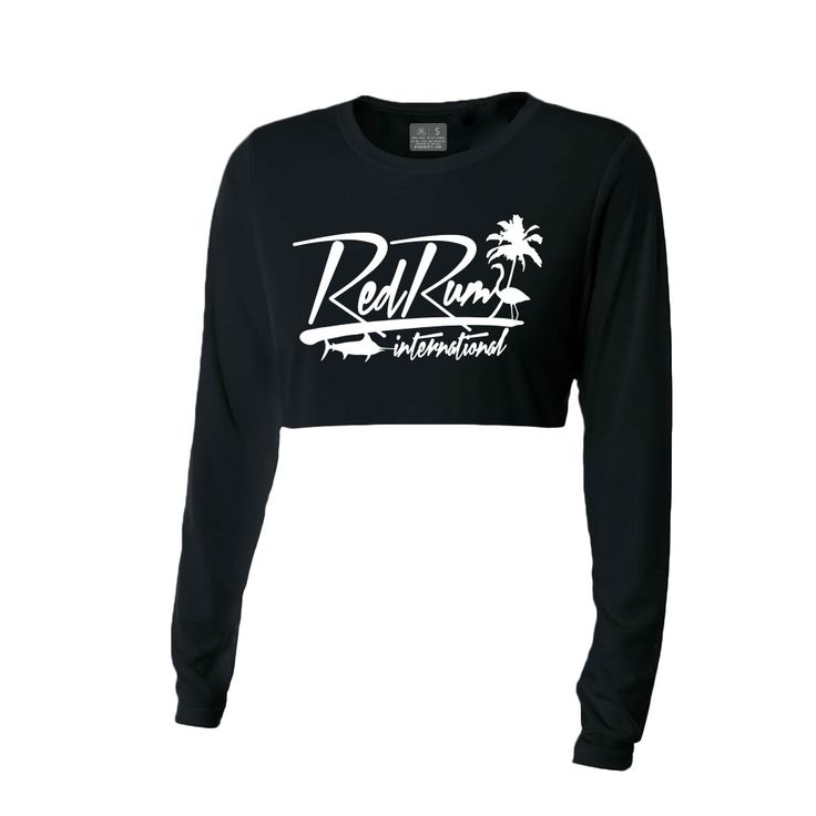 Signature Crop Fishing Shirts - Black Ladies Fishing, Tropical Clothing, Ladies Crop Top, Red Rum, Cropped Rash Guard, Mens Fishing Shirts, Tropical Outfit, Surf Shirt, Ladies Clothing