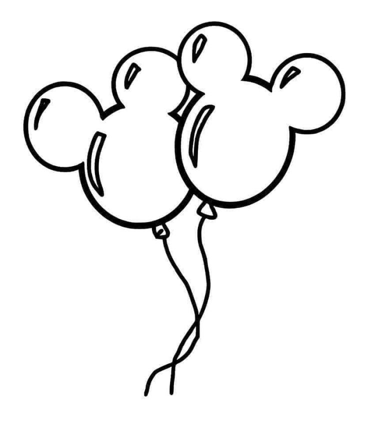 mickey mouse balloon coloring pages for kids to print and color on the back of balloons