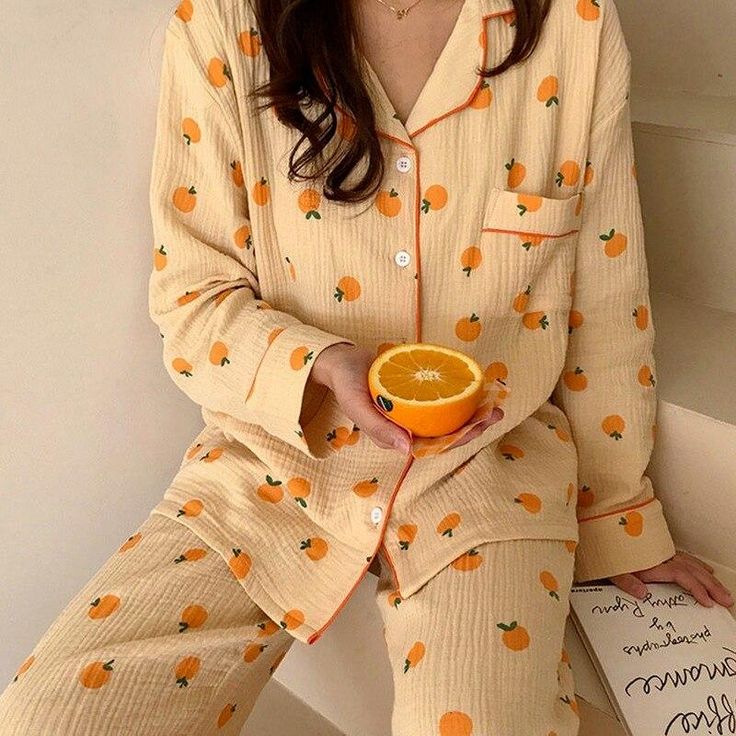 Brand Name: QWEEKMaterial: COTTONPattern Type: PrintCollar: Turn-down CollarLength: ShortsOrigin: CN(Origin)Sleeve Length(cm): ShortSeason: summerObscene Picture: NoSexually Suggestive: NoGender: WOMENMaterial Composition: CottonModel Number: 1YS0180Item Type: PajamasThickness: NormalMaterial: Cotton Home Suitsstyle: Korean Sleepwearpattern: orange cute printitem: 2 piece pajamas setseason: Spring Summer 2021 PyjamasSleeve: Short and Long Sleeve Pijama Korean Sleepwear, Long Sleeve Pjs, Winter Pajamas Women, Pijamas Women, Suits Korean, Cute Pajama, Cute Pjs, Cute Pajama Sets, Pajamas For Women