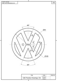 the vw logo is shown in this drawing, and it appears to be made out of