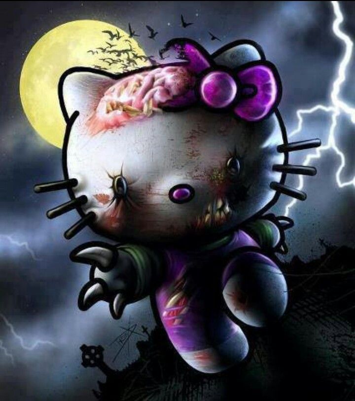 an image of a hello kitty halloween card