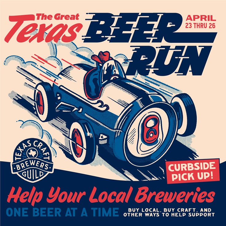 an old poster advertising beer from the great texas beer run, which is being held on march