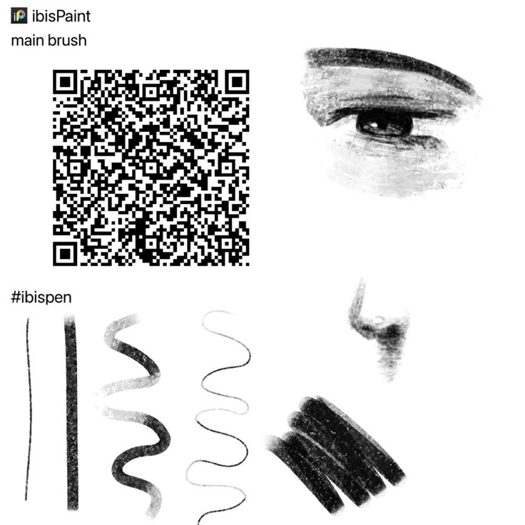 a close up of a person's face next to a qr code