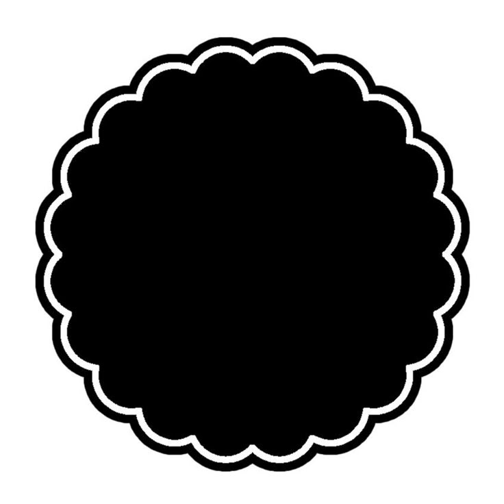 a black and white silhouette of a circle with an empty space in the center for text