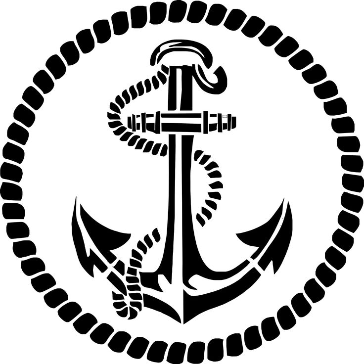 an anchor and rope in a circle