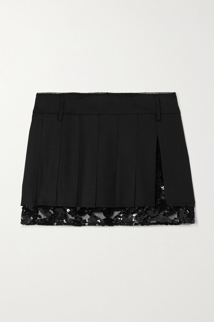 Tulle Mini Skirt, Party Skirt, Aesthetic Look, Black Mini Skirt, Virtual Closet, Black Wool, Net A Porter, Her Style, Women Collection