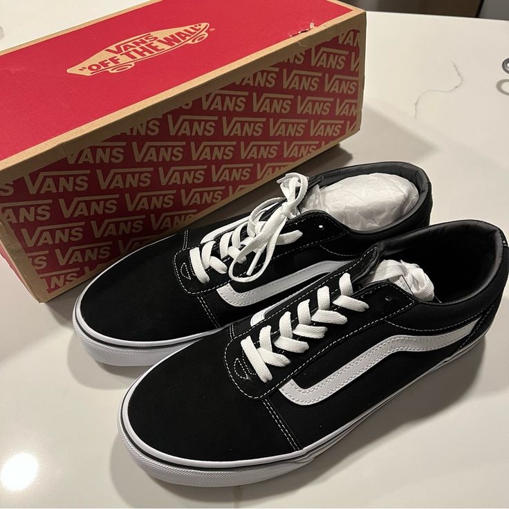 Nwt Vans Men’s Ward Sneakers In Size 10.5 Or 11.5 Retails For $70! Low Top Suede Black Black Retro Vans Sneakers, Black Low-top Vans Sneakers, Vans Authentic Black, Black Non-slip Vans Sneakers, Vans Non-slip Sneakers For Skateboarding, Vans Men, Vans Black, Mens Vans, Vans Shoes