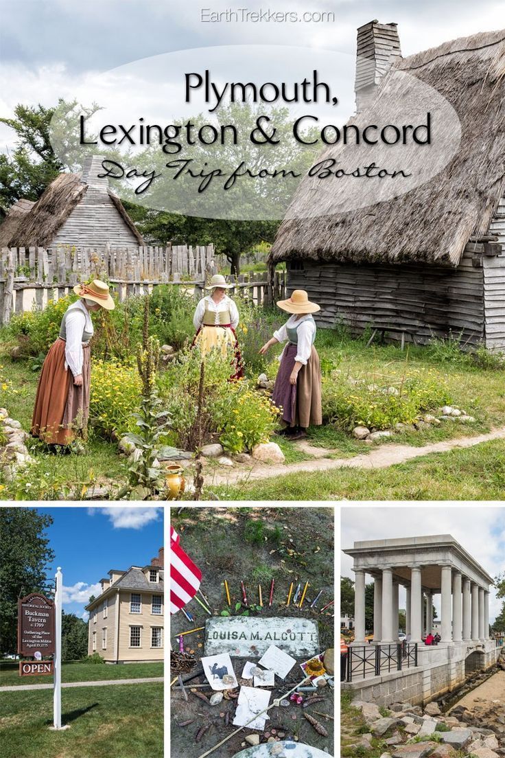 the front cover of plymouth, lexington and concord