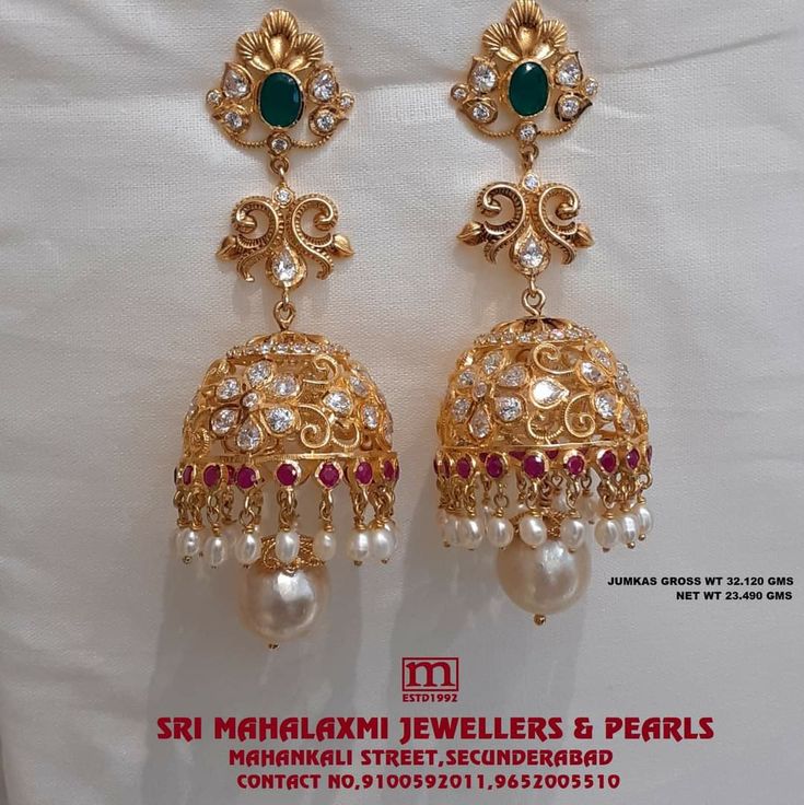 Jhumkas Gold Indian Bridal, Light Weight Jhumkas Gold, Gold Jhumkas With Grams, Ear Rings Buttalu, Light Weight Gold Buttalu, Buttalu Earrings Gold Bridal Latest, Jhumkas Gold Indian, Buttalu Earrings Gold Bridal, Jumka Design Gold