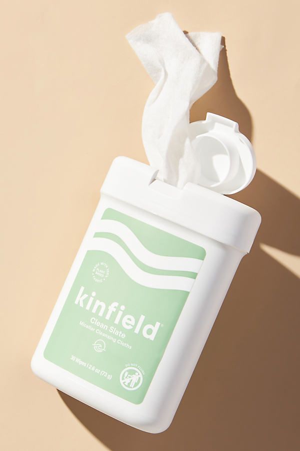 Wipe the day away with these plant-based, biodegradable cleansing wipes. Think of these as your good-for-everything face and body wipes—capable of wiping off a stray bit of makeup, cleaning a muddy paw, or refreshing skin after a sweaty run. | Clean Slate Cleansing Wipes by Kinfield in Green at Anthropologie Wet Wipes Packaging, Night Beauty Routine, Body Wipes, Baby Products Packaging, Travel Skincare, Facial Wipes, Travel Size Beauty Products, Hand Wipes, Travel Must Haves