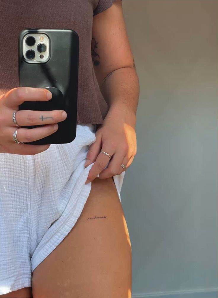 Tattoo Placements For Small Tattoos, Tattoo Placements For Quotes, Back Tattoo Locations, Hiding Tattoos Placement, Body Placement For Tattoos, Delicate Tattoo Placement Ideas, Girly Tattoo Placement, Small Hip Tattoo Placement, Tattoo Placement For Words