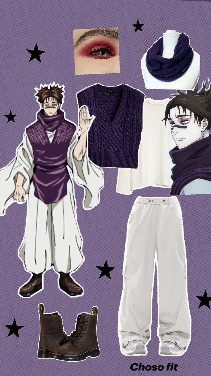 choso inspired fit #jjk #jujutsukaisen #choso #purple #outfit #fashion #anime #cosplay #fitinspo #gojo Subtle Cosplay, Easy Cosplay, Purple Outfit, Fashion Anime, Halloween Party Outfits, Pretty Halloween, Anime Inspired Outfits, Cosplay Tips, Fantasias Halloween