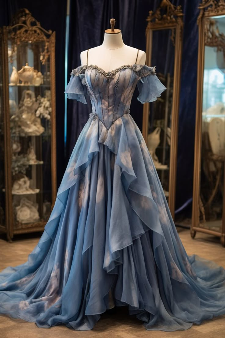 Bluebell inspired gown Fantasy Dresses, Prom Dress Inspiration, Prom Dresses Vintage, Fantasy Gowns, Pretty Prom Dresses, Fairytale Dress, Fantasy Dress, Fancy Outfits, Beautiful Gowns