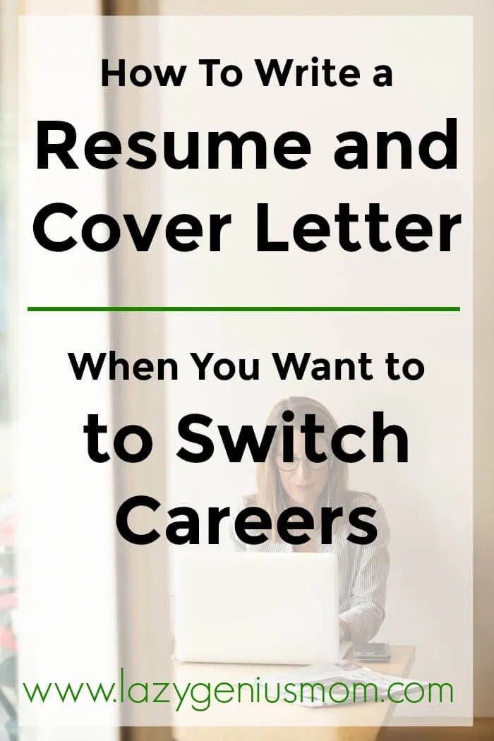 a woman sitting at a desk in front of a laptop with the words how to write a resume and cover letter when you want to switch career