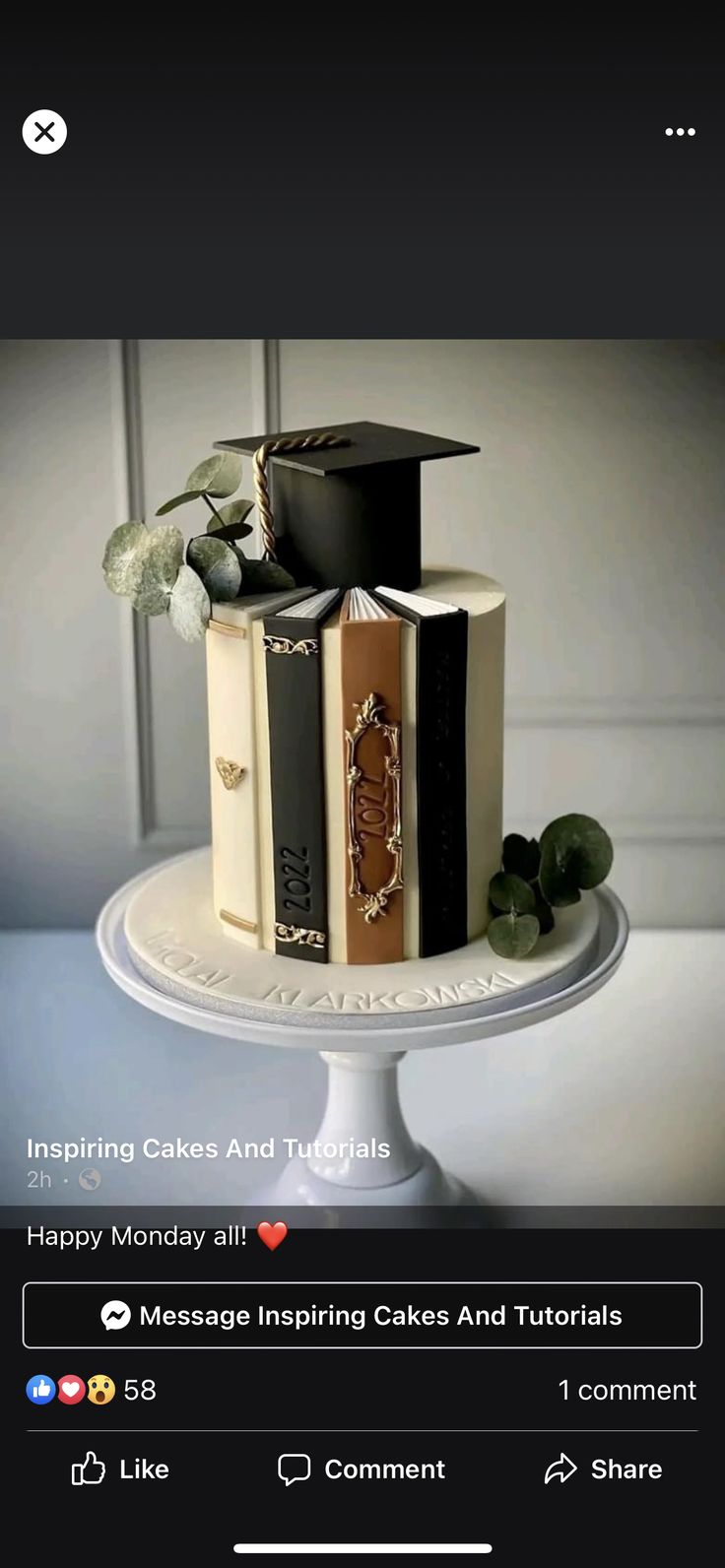 there is a cake with books on it