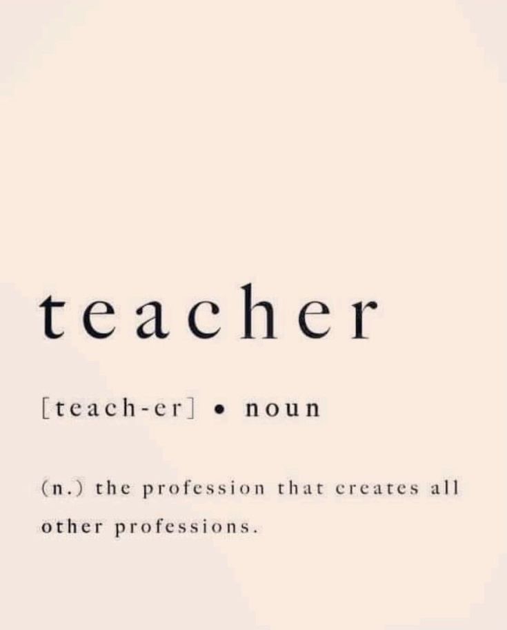 the words teacher are written in black and white