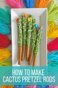 how to make cactus pretzel rods