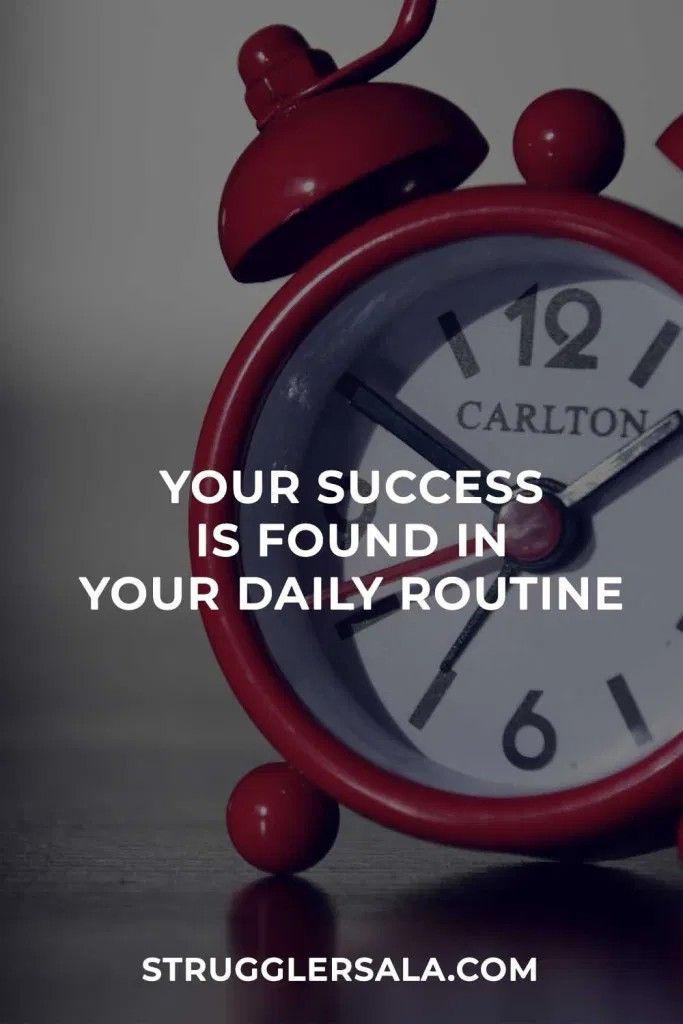 an alarm clock with the words your success is found in your daily routine