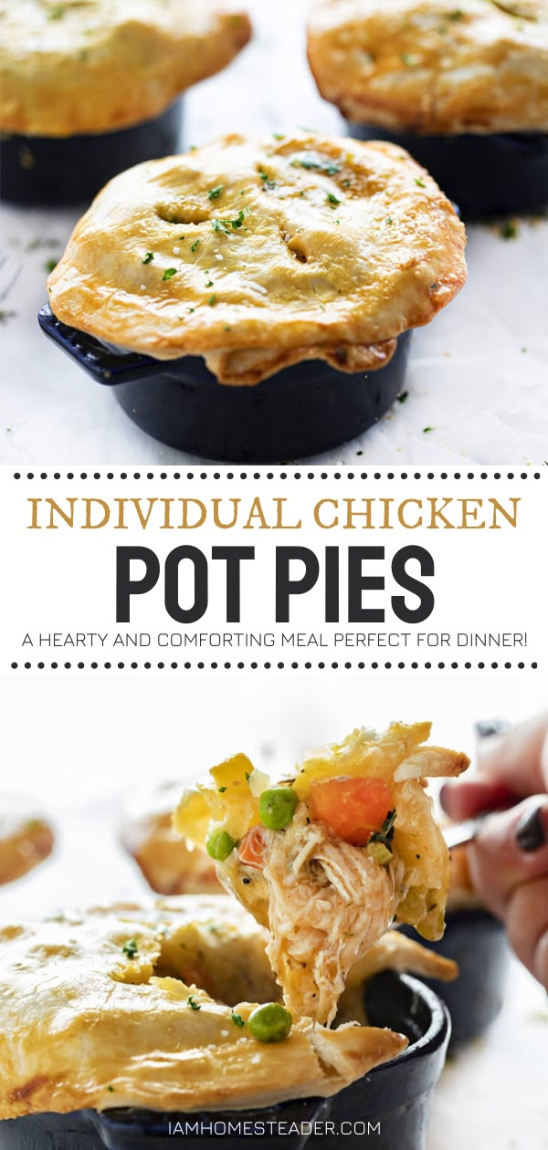 individual chicken pot pies are an easy and comforting meal perfect for dinner