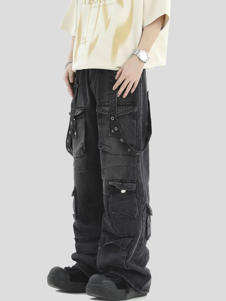 WN7216
■size(cm)




Length
 

Waist
 

Hip
 




S


101


63


99




M


102


67


103




L


103


71


107




XL


104


75


111




■material
cotton 55% polyester 29% viscose rayon 16% Black Straight Leg Utility Cargo Jeans, Black Techwear Jeans With Side Pockets, Black Utility Cargo Jeans, Black Utility Jeans With Cargo Pockets, Black Cotton Jeans With Cargo Pockets, Black Techwear Jeans With Cargo Pockets, Cotton Grunge Cargo Jeans With Multiple Pockets, Black Techwear Jeans With Multiple Pockets, Grunge Cotton Cargo Jeans With Multiple Pockets