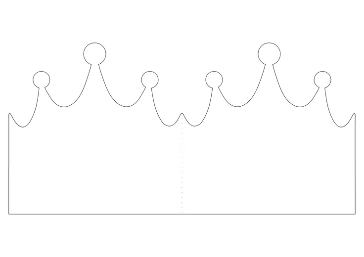 a line drawing of a crown with four heads on each side and one head in the middle