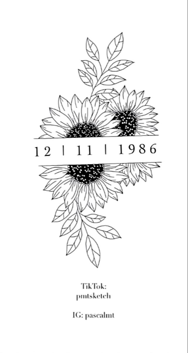 the front cover of a book with sunflowers on it and numbers in black ink