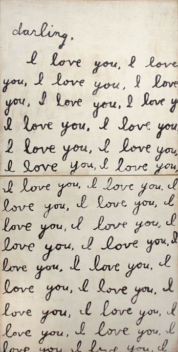 an old handwritten love letter with the words i love you