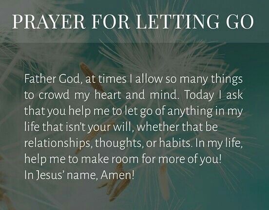 a dandelion with the words prayer for letting go