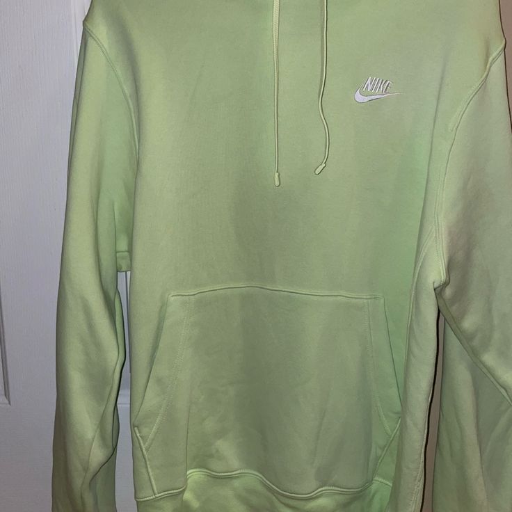 Mint Green Nike Hoodie Cheap Green Nike T-shirt, Nike Cotton Sweats For Spring, Nike Casual Hoodie For Loungewear, Casual Nike Hoodie For Streetwear, Nike White Hoodie For Loungewear, White Nike Hoodie For Loungewear, Nike Casual Sweatshirt With Drawstring Hood, Urban Crew Neck Hoodie For Spring, Urban Spring Hoodie With Crew Neck