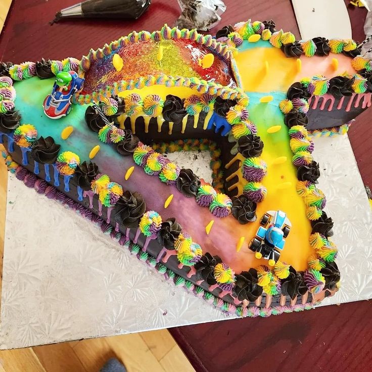 Cake, mario kart, rainbow road, birthday cake Mariokart Rainbow Road Cake, Rainbow Road Birthday Cake, Super Mario Rainbow Road Cake, Mario Kart Rainbow Road Cake, Mario Rainbow Road Cake, Rainbow Road Cake, Mario Birthday Cakes, Mario Kart Birthday Cake, Mario Kart Rainbow Road