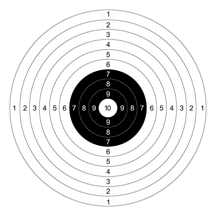 an image of a shooting target with numbers on it and the number one in the center